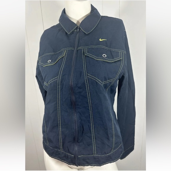 Nike Jackets & Blazers - RARE NIKE western style snap bottoms zipper up  jacket Windbreaker Sz L (12-14)